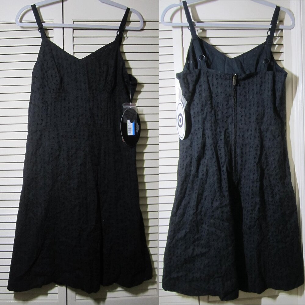 LUELLA Bartley for TARGET Black Cotton Eyelet Dress Retro Sheath Vintage 2005